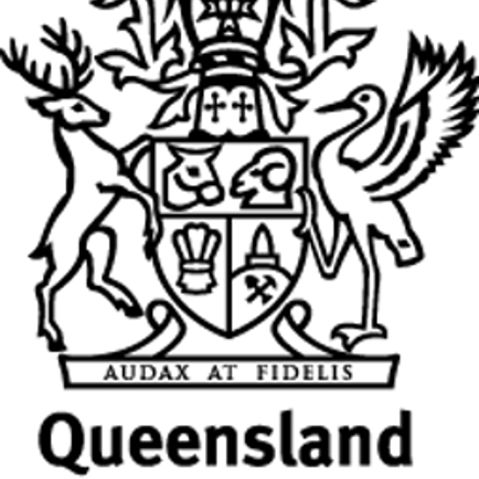 QLD Government logo in black font with white background