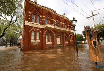 A flooded building in Rochester Victoria
